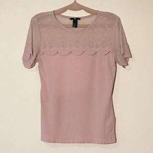 H&M Lace detail T-shirt